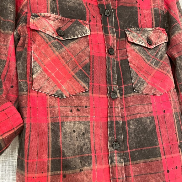 Zara Red Plaid Button Down - Picture 3 of 4